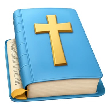 Light blue Bible opened no cross sticker