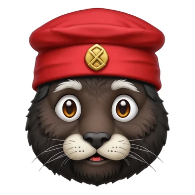 black suited old animal with red fes hat sticker