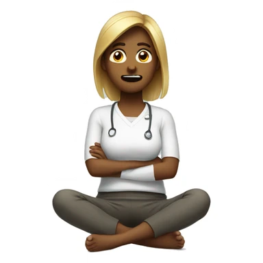 A tired wellness content creator who looks frustrated  sticker