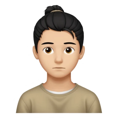 homme cheveux noir long attaché sans cheveux dépassant  16 ans, un peu bronzé sticker