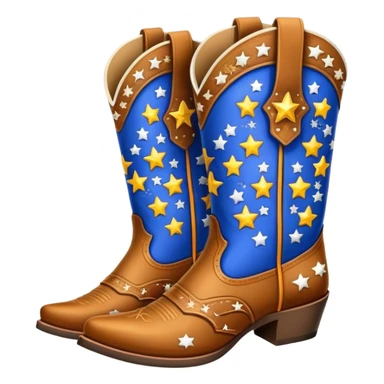 colorful fancy cowboy boots with stars and western patterns sticker