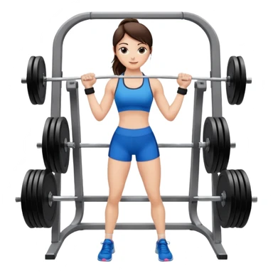 Brunette fair skin girl gym working out weights sticker