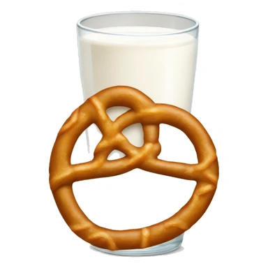 A glass of milk with a pretzel sticker