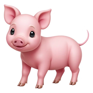 cinematic-[realistic piglet]-realistic-full-body-standing-emoji,-tail-flicking-lazily,-head-tilted-dramatically,-sleek-[pink]-skin,-simplified-yet-realistic-focused-features,-highly-detailed,-glowing-with-an-almost-sarcastic-glow sticker