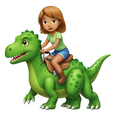 Girl riding a dinosaur sticker