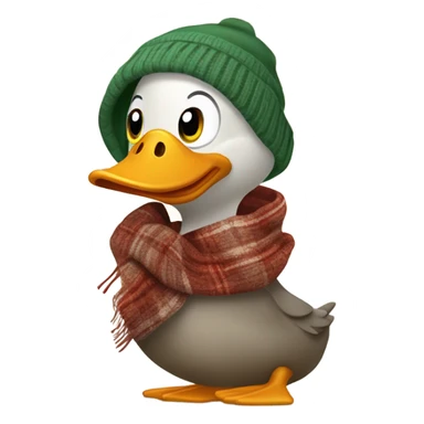 daddy duck in a scarf ￼￼￼￼ sticker
