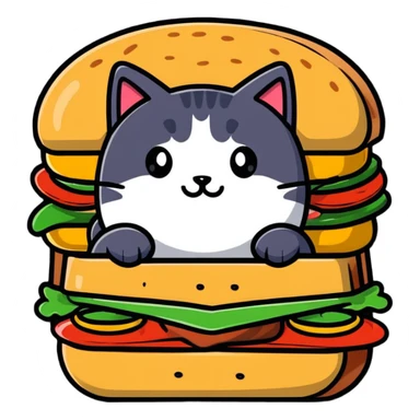 Cat sandwich  sticker