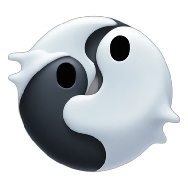 a female and a male ghosts kissing in a Ying and yang sticker