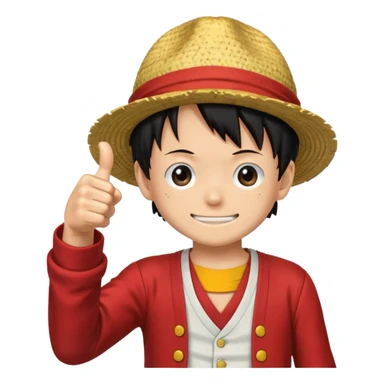 luffy giving a thumbs up in anime style sticker