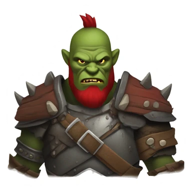 armored orc berserker with red beard & mohican sticker