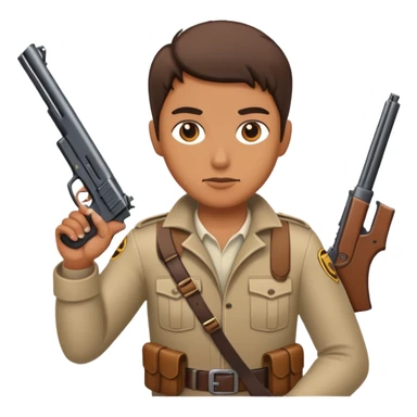 Person with a gun sticker