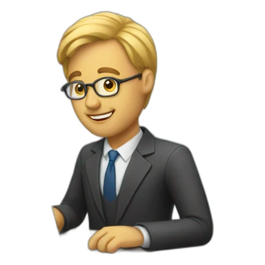 A man teaching with a laptop  sticker