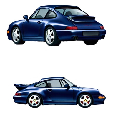 1994 navy blue Porsche 993 carrera 2 with no rear wing sticker