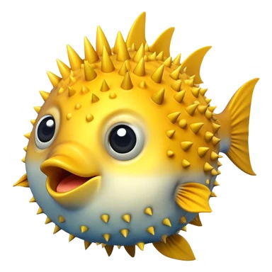 A blowfish puffs up to protect itself, showing off its spiky charm in the ocean sticker