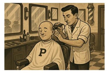 Sartaroshxonada soch olayotgan p sticker