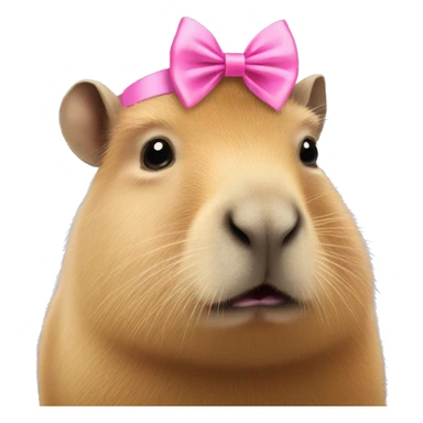 Capybara with a pink bow sticker