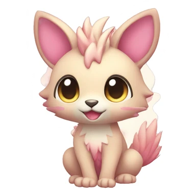 Cute cool beige pink animal hybrid Fakemon full body sticker