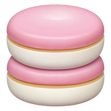A soft round mochi cut in half, showing pink or red filling inside, white outer layer, smooth and pillowy texture, simple flat design, centered on transparent background. sticker