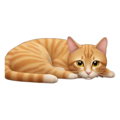 The cat is lying on the couch sticker