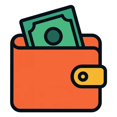 wallet icon, color outline sticker