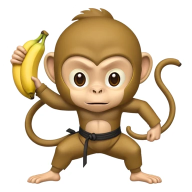 Affe mit banana und er ist ein ninja sticker