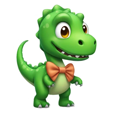 Dino wearing a bow  sticker
