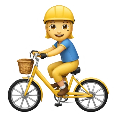 Emoji riding bike  sticker