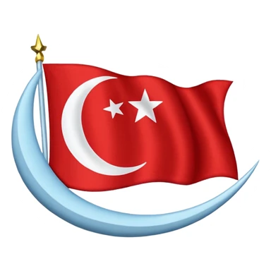 Turkish flag in light blue sticker
