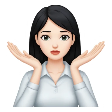 Black haired white woman grabbing neck with both hands sticker