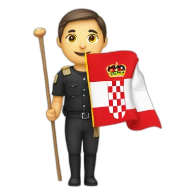 Croatian man holding german flag sticker