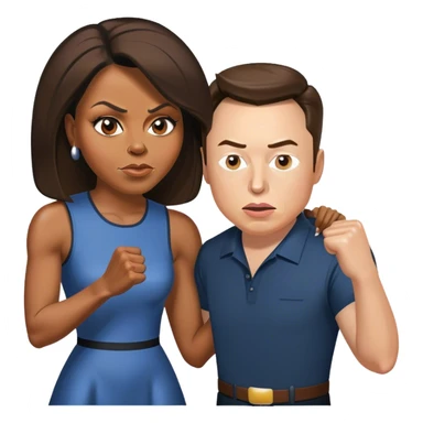 Michelle Obama fighting Elon Musk sticker