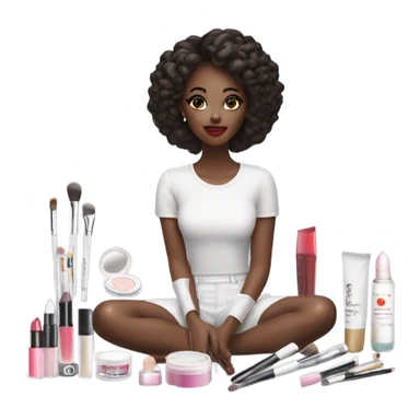 White Makeup kit and a girl sticker