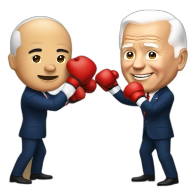 President Xi and Joe Biden boxing sticker