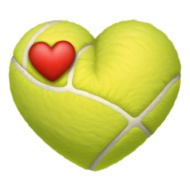 Tennis ball in the shape of heart sticker