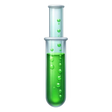 test tube with green liquid sticker