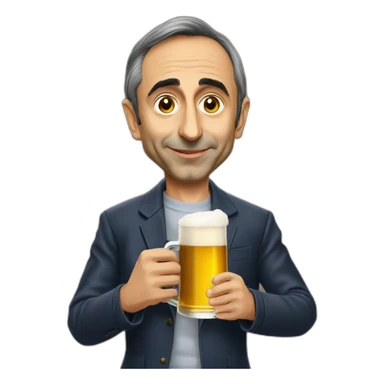 Éric zemmour avec une bière sticker