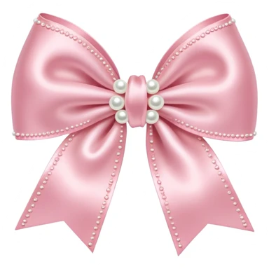 Pastel pink bow with pearls sticker