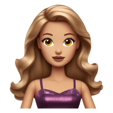 glamorous barbie with brown hair sticker