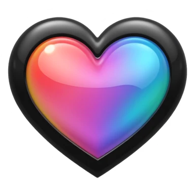 heart with black holographic effect sticker