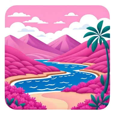 Matisse slop style pink SPAM art landscape sticker