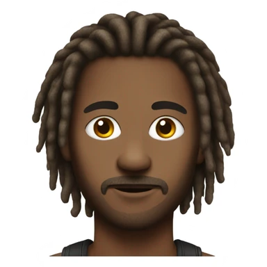 realistic solo male portrait with short dreads sticker