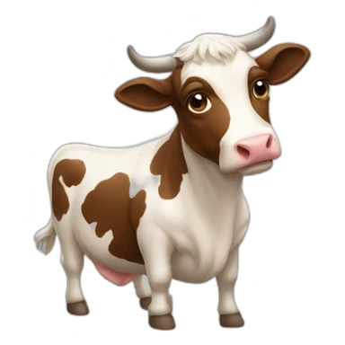 Caca qui court avec une tête de vache sticker