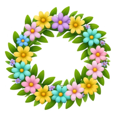 flower easter wreath, made exactly in a shape of an egg sticker