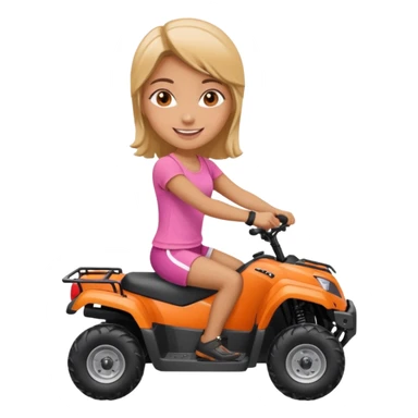 Atv ride girl in orange atv pink top  sticker