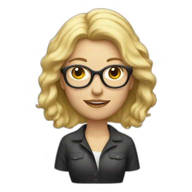 Female photographer with blonde hair and glasses sticker