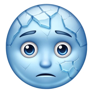 Frozen icy sad face iOs emoji sticker