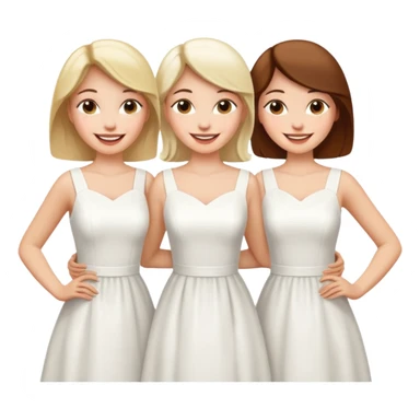 three women in white dresses sticker