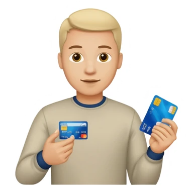 u forgot the credit card make his left hand hold the card but the rest is good sticker