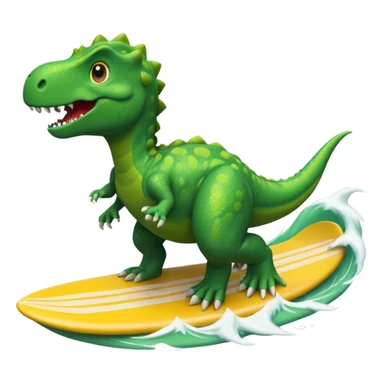 dinosaur is surfing sticker