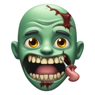 Zombie removing teeth sticker